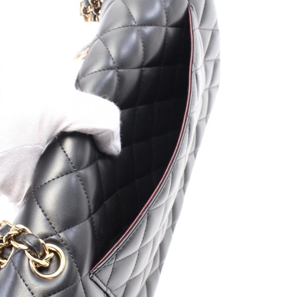 Black Leather Chanel Flap Bag