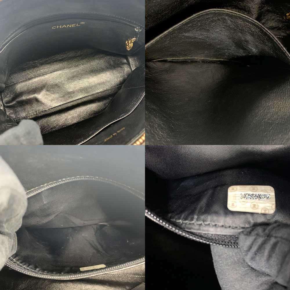 Black Leather Chanel Shoulder Bag