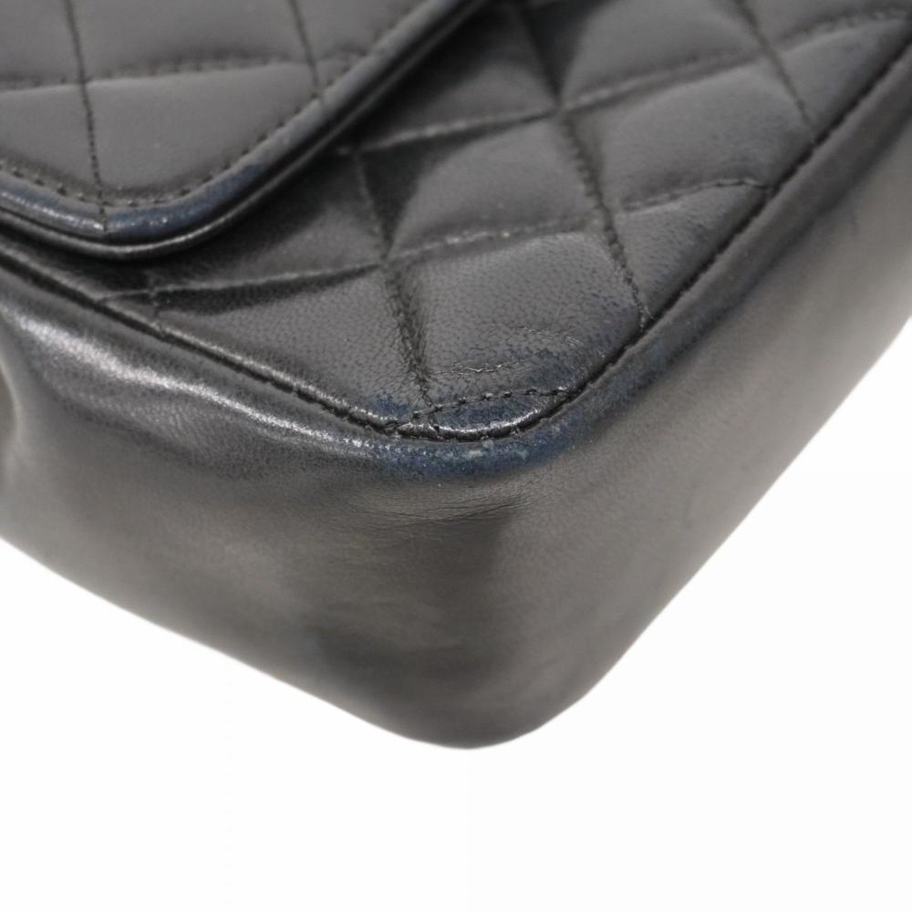 Black Leather Chanel Shoulder Bag