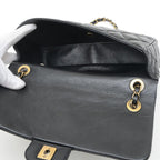 Black Leather Chanel Shoulder Bag
