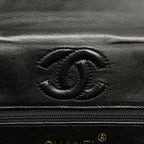 Black Leather Chanel Flap Bag