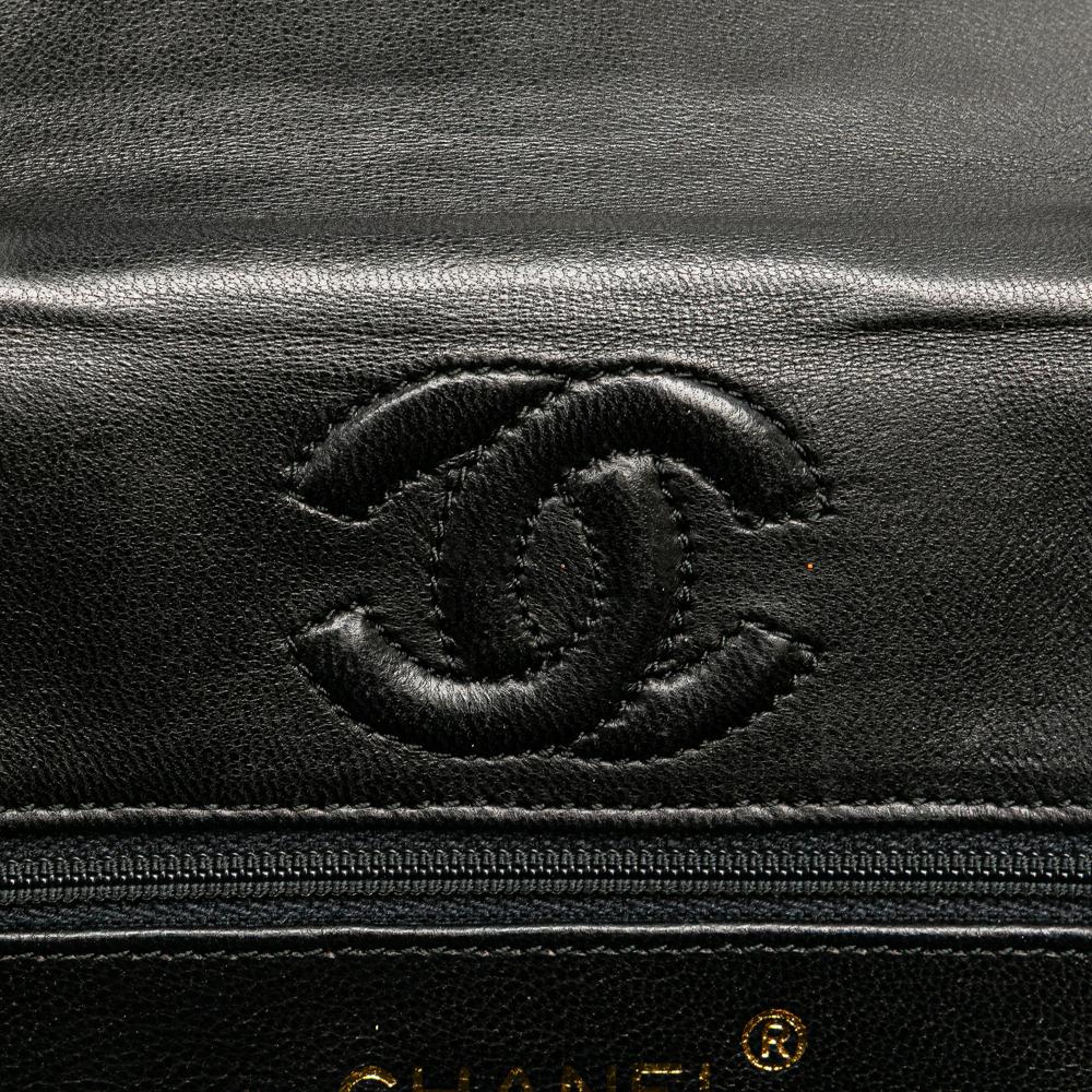 Black Leather Chanel Flap Bag