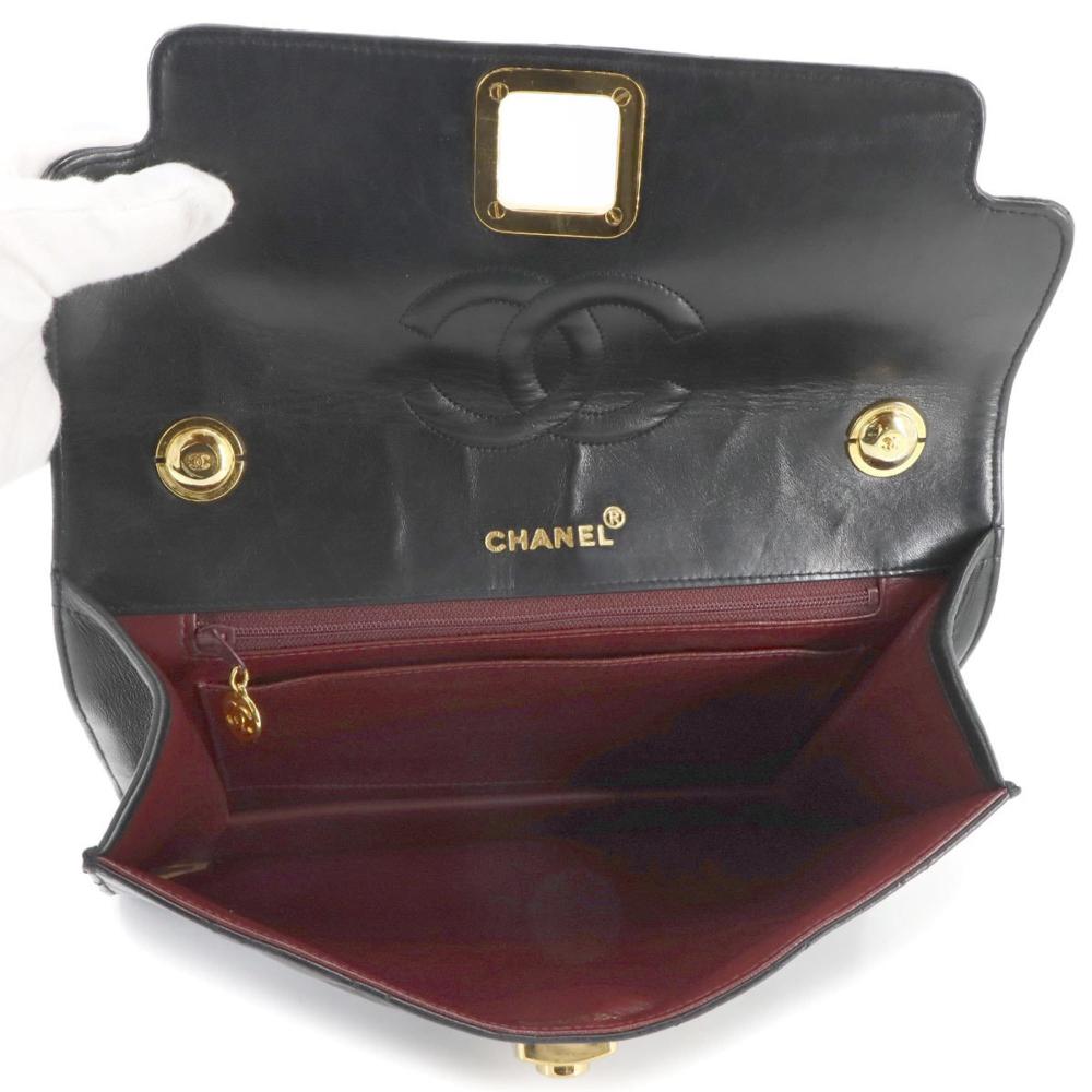 Black Leather Chanel Shoulder Bag