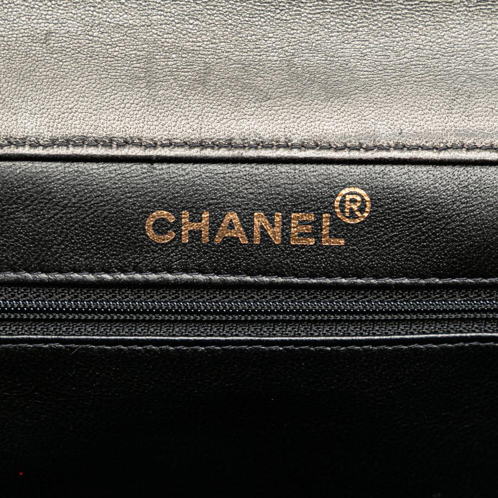 Black Leather Chanel Flap Bag