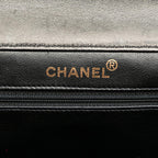Black Leather Chanel Flap Bag