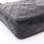 Black Leather Chanel Shoulder Bag