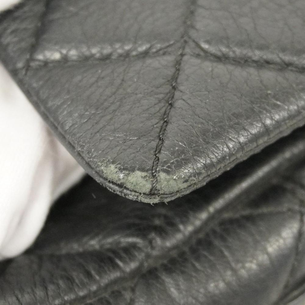 Black Leather Chanel Shoulder Bag