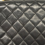 Black Leather Chanel Shoulder Bag