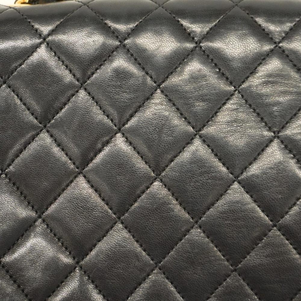 Black Leather Chanel Shoulder Bag