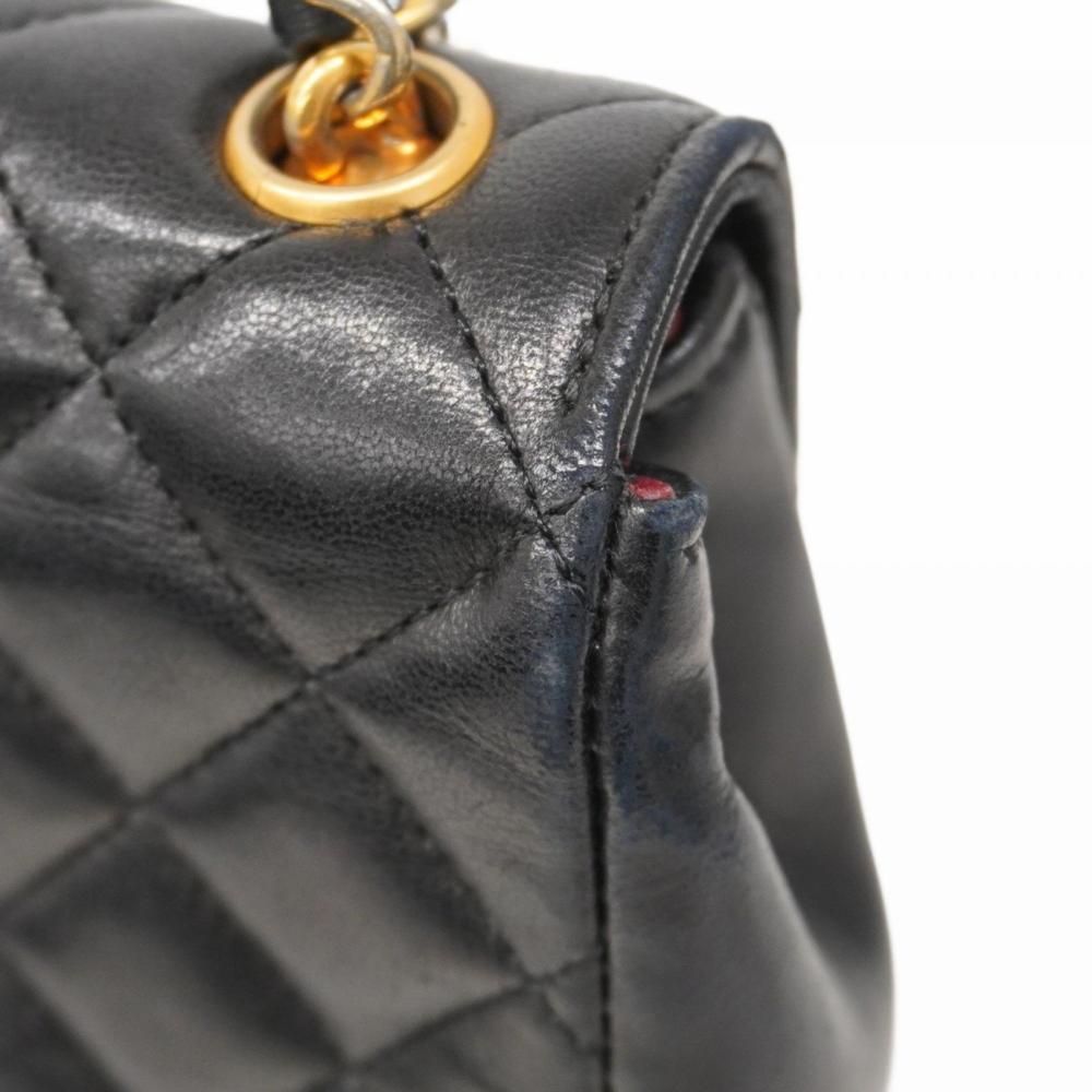 Black Leather Chanel Shoulder Bag