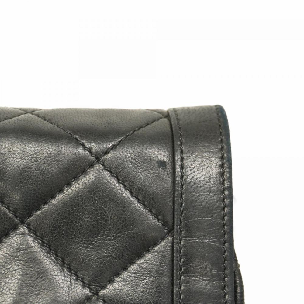 Black Leather Chanel Shoulder Bag