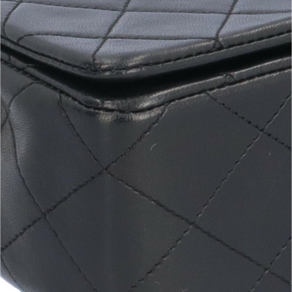 Black Leather Chanel Shoulder Bag
