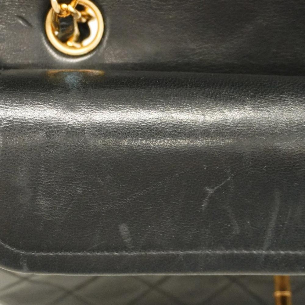 Black Leather Chanel Flap Bag