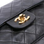 Black Leather Chanel Flap Bag