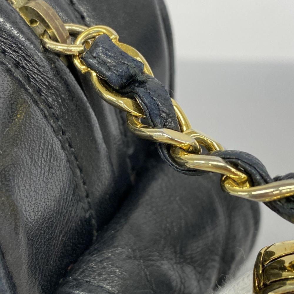 Black Leather Chanel Shoulder Bag