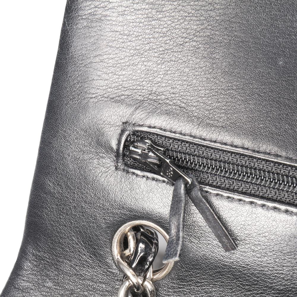 Black Leather Chanel Flap Bag