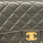 Black Leather Chanel Shoulder Bag