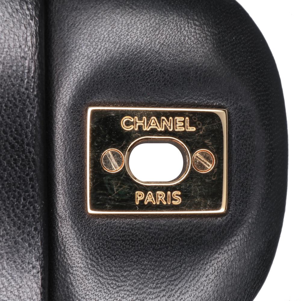 Black Leather Chanel Flap Bag