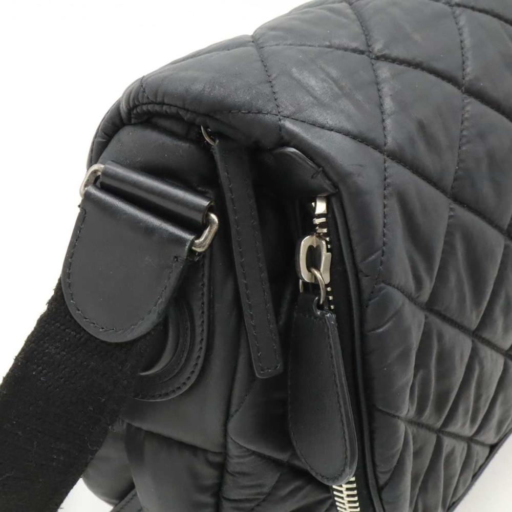 Black Leather Chanel Crossbody Bag