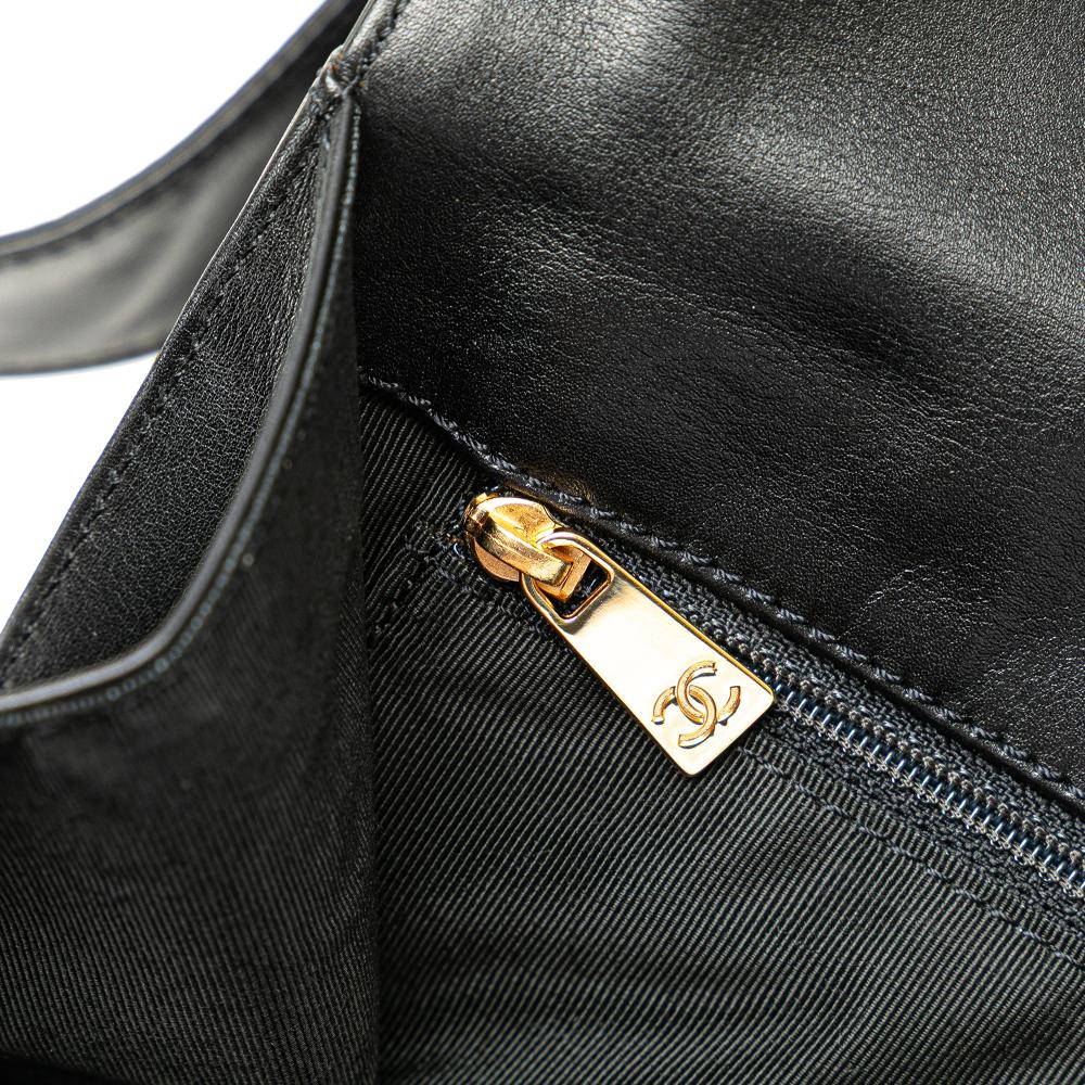 Black Leather Chanel Backpack