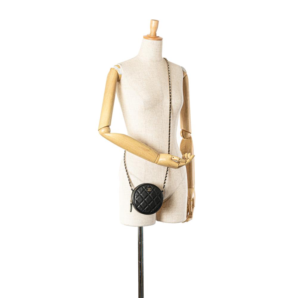 Black Leather Chanel Crossbody Bag