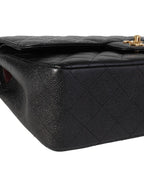 Black Leather Chanel Flap Bag