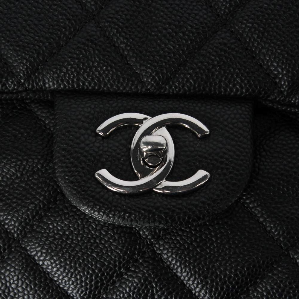 Black Leather Chanel Shoulder Bag