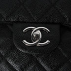 Black Leather Chanel Shoulder Bag