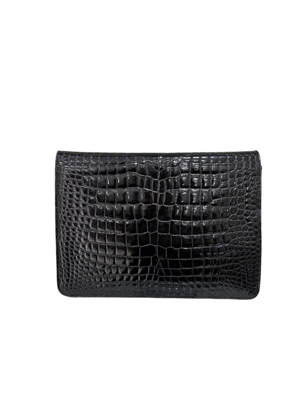 Black Leather Chanel Shoulder Bag