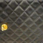 Black Leather Chanel Shoulder Bag