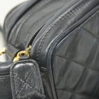 Black Leather Chanel Shoulder Bag