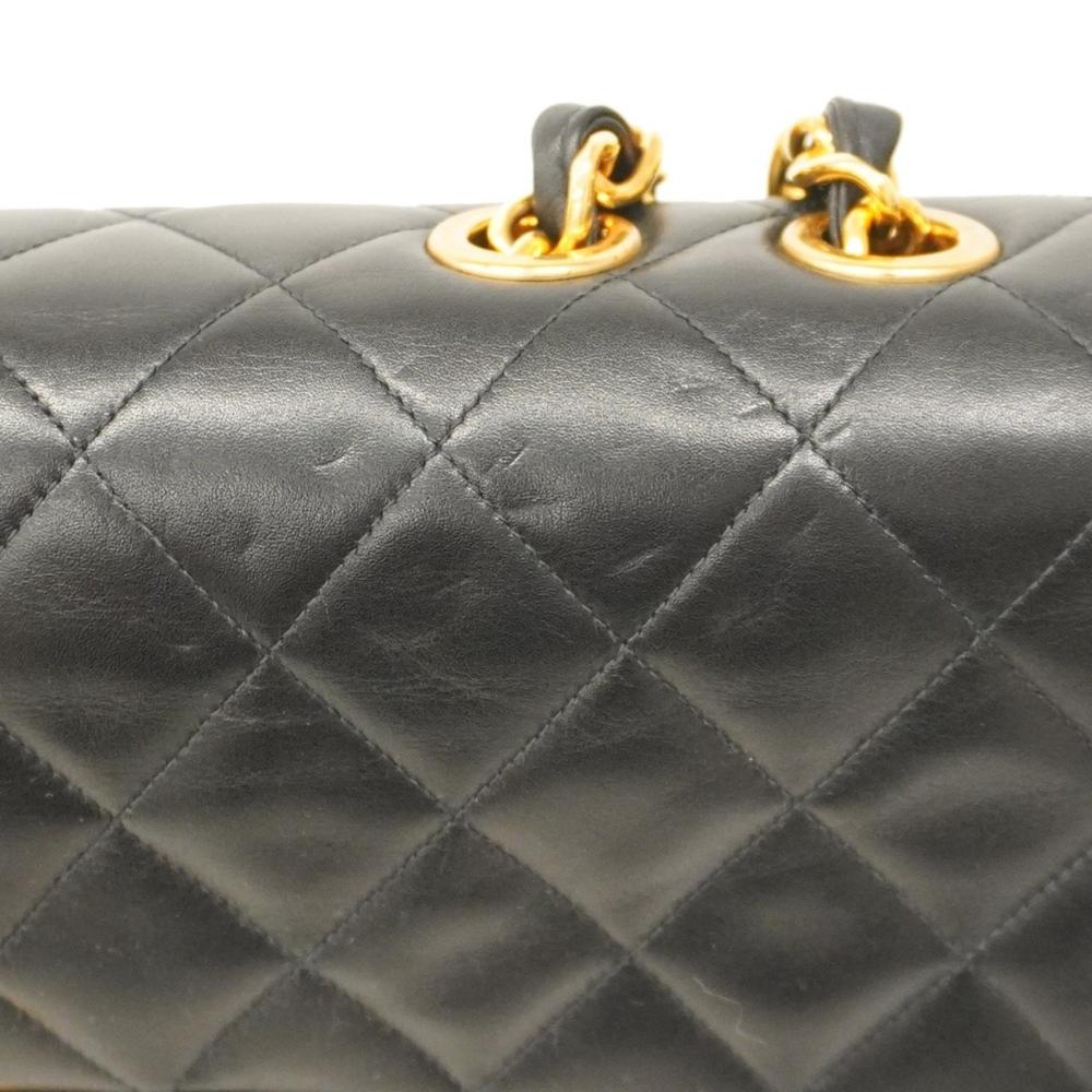 Black Leather Chanel Shoulder Bag
