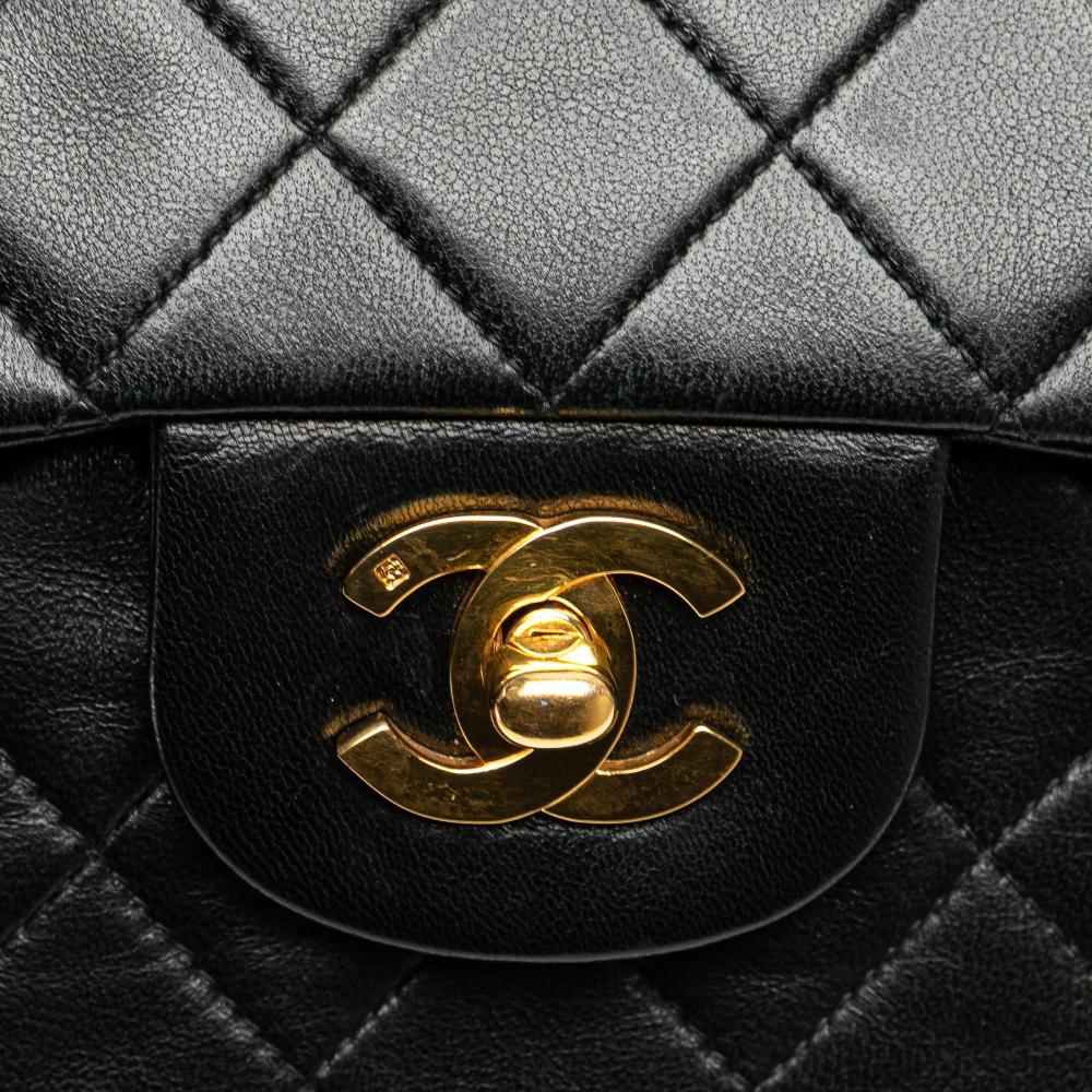 Black Leather Chanel Flap Bag