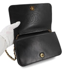 Black Leather Chanel Shoulder Bag