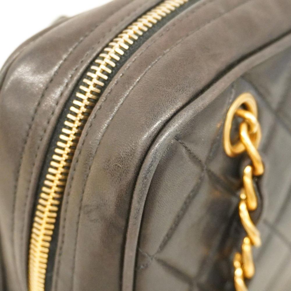 Black Leather Chanel Shoulder Bag