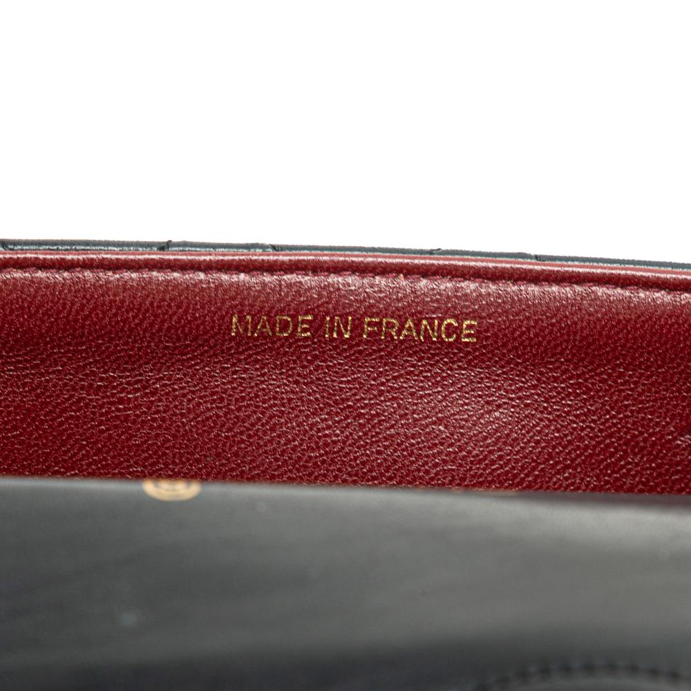 Black Leather Chanel Flap Bag