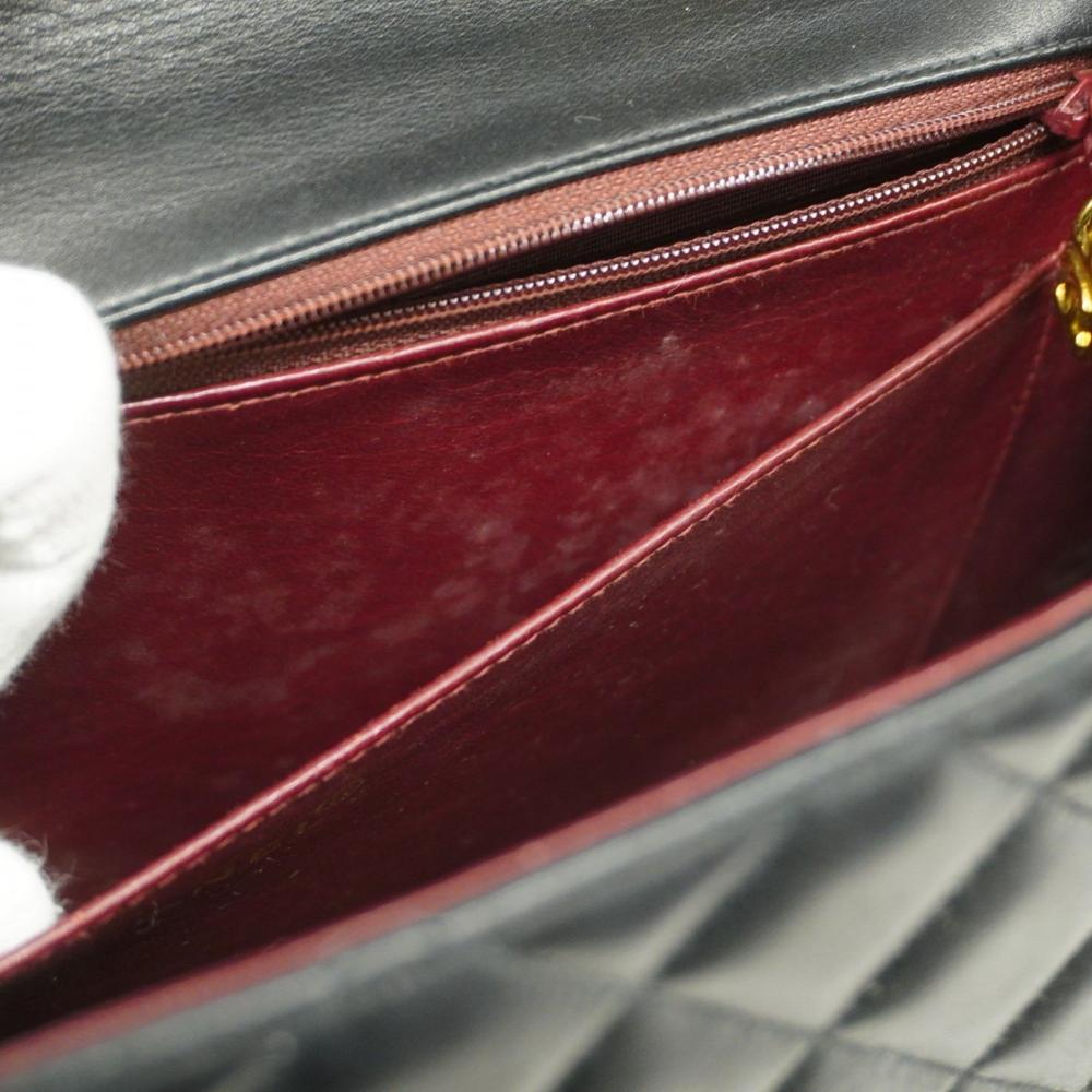 Black Leather Chanel Shoulder Bag