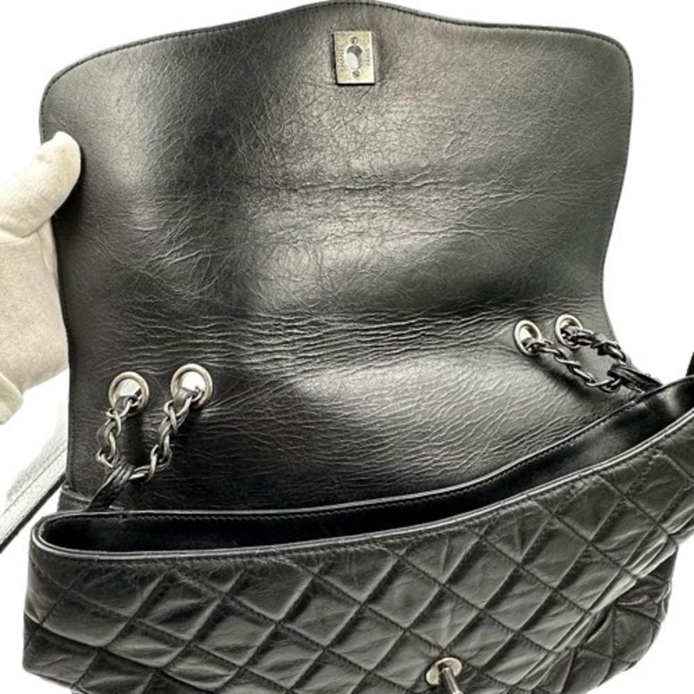 Black Leather Chanel Shoulder Bag