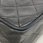 Black Leather Chanel Shoulder Bag