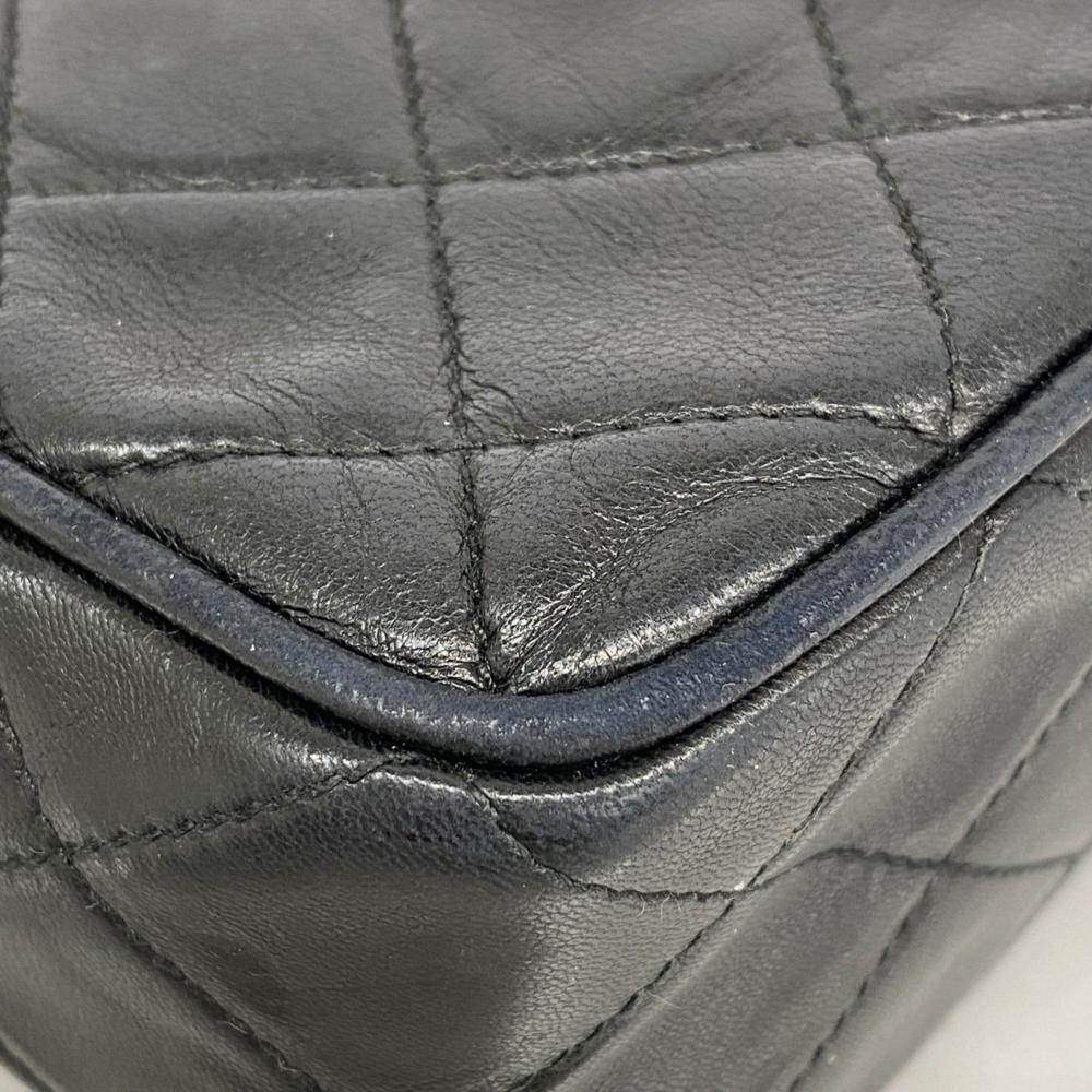 Black Leather Chanel Shoulder Bag
