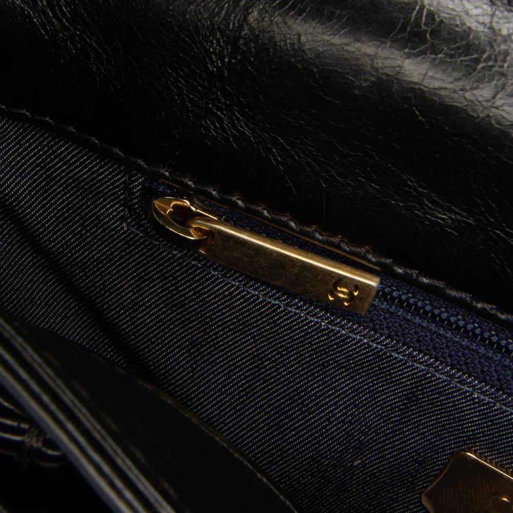 Black Leather Chanel Flap Bag