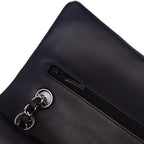 Black Leather Chanel Flap Bag
