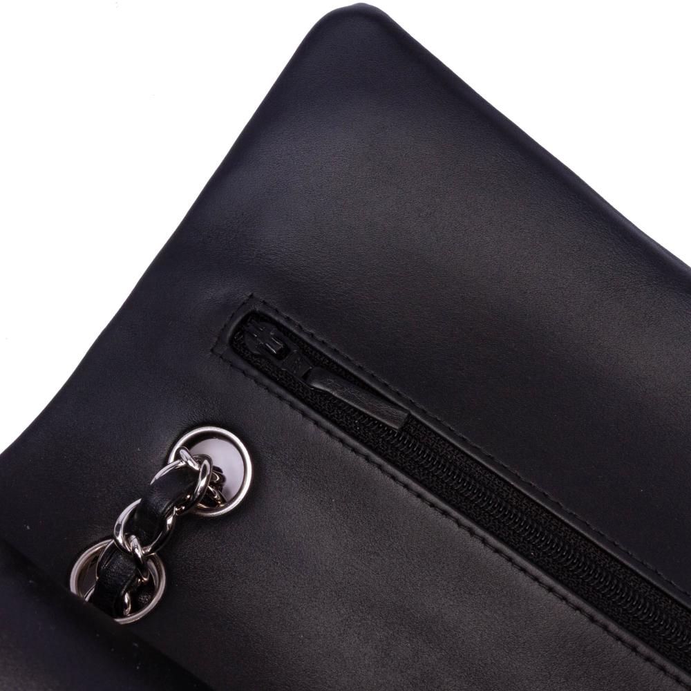 Black Leather Chanel Flap Bag