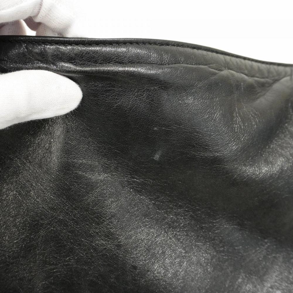 Black Leather Chanel Shoulder Bag