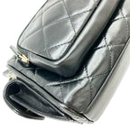 Black Leather Chanel Shoulder Bag