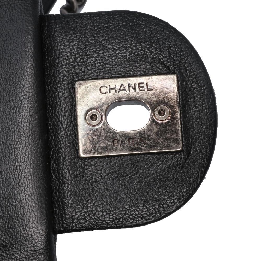 Black Leather Chanel Flap Bag