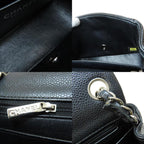 Black Leather Chanel Shoulder Bag