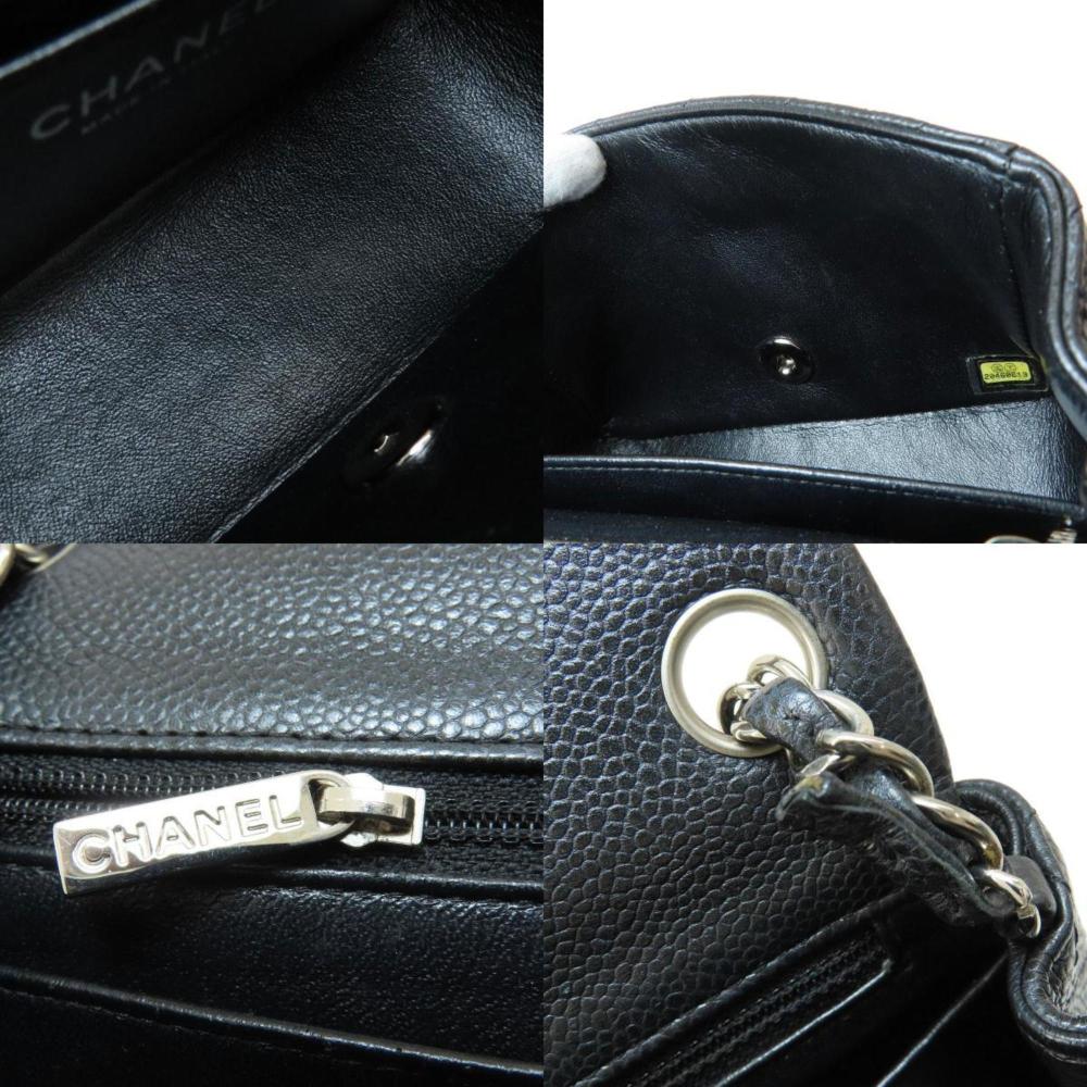 Black Leather Chanel Shoulder Bag
