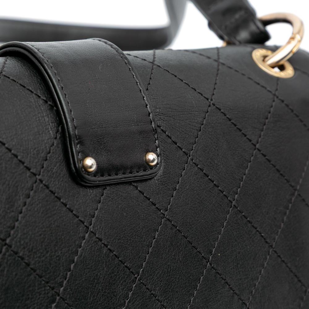 Black Leather Chanel Flap Bag