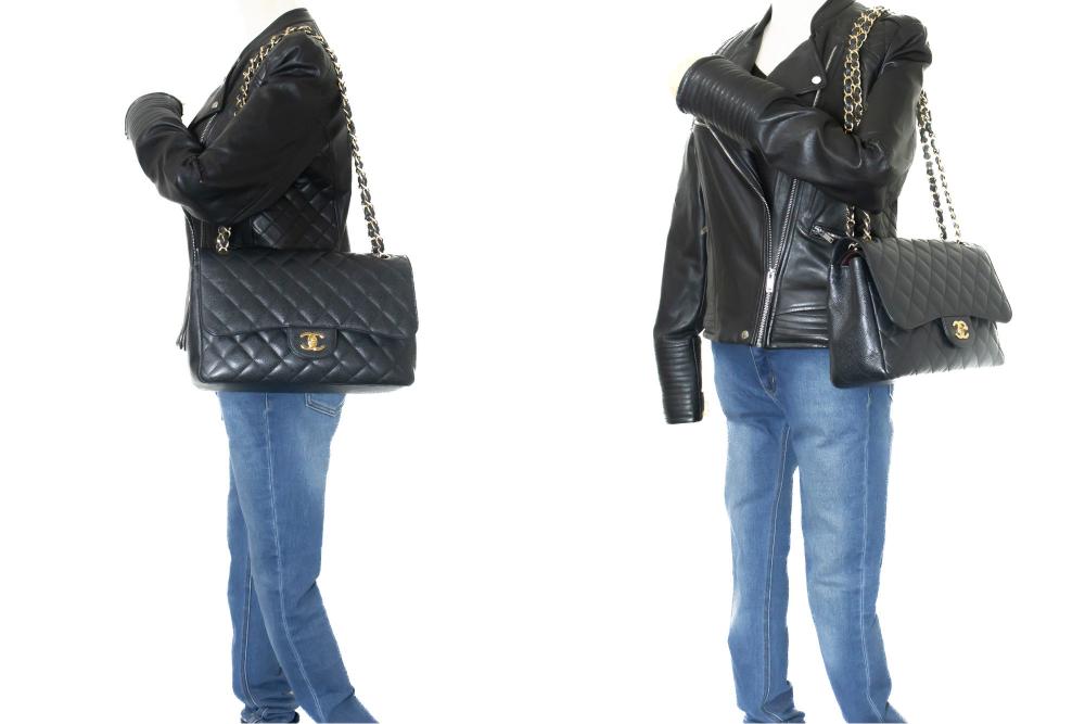 Black Leather Chanel Flap Bag